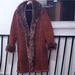 Pelle studio fur/suade 100% genuine ladies coat